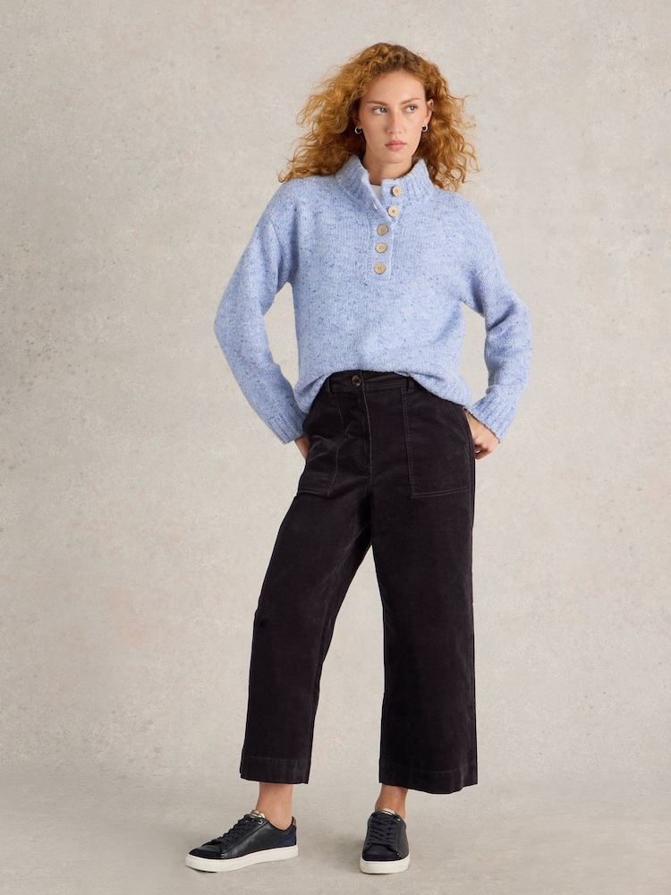 White Stuff Blue Bella Button Jumper - Image 1 of 6