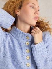 White Stuff Blue Bella Button Jumper - Image 4 of 6