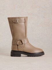 White Stuff Natural Bobbie Biker Boots - Image 1 of 4