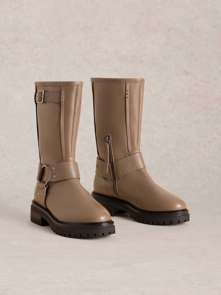 White Stuff Natural Bobbie Biker Boots - Image 2 of 4
