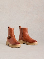 White Stuff Red Birdy Crop Biker Boots - Image 2 of 4