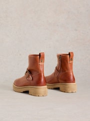 White Stuff Red Birdy Crop Biker Boots - Image 3 of 4