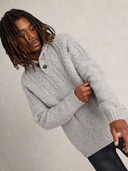 White Stuff Grey Berkley Shawl Neck Jumper - Image 3 of 6