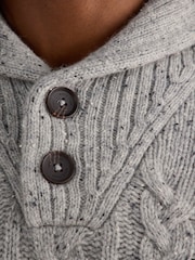 White Stuff Grey Berkley Shawl Neck Jumper - Image 4 of 6