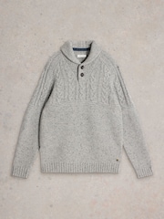 White Stuff Grey Berkley Shawl Neck Jumper - Image 5 of 6