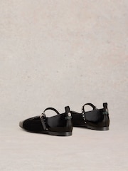White Stuff Black Loral Stud Mary Jane Shoes - Image 3 of 4