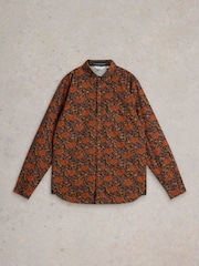 White Stuff Brown Block Floral Printed 100% Cotton Shirt - Image 5 of 6