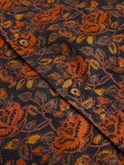 White Stuff Brown Block Floral Printed 100% Cotton Shirt - Image 6 of 6