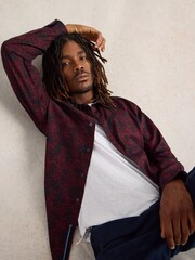 White Stuff Purple Floral Wreath Printed Shirt - Image 3 of 6