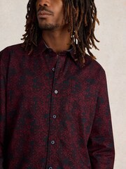 White Stuff Purple Floral Wreath Printed Shirt - Image 4 of 6