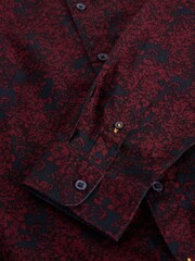 White Stuff Purple Floral Wreath Printed Shirt - Image 6 of 6