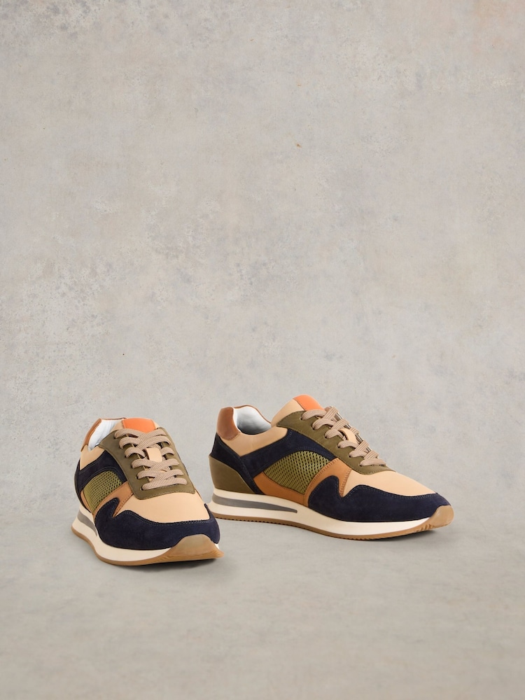 White Stuff Green Retro Runner Trainers - Image 2 of 5