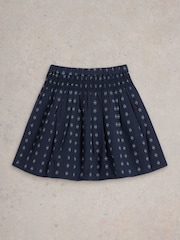 White Stuff Blue 100% Cotton Celeste Dobby Skirt - Image 1 of 3