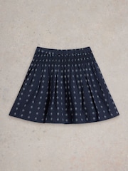 White Stuff Blue 100% Cotton Celeste Dobby Skirt - Image 2 of 3