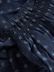 White Stuff Blue 100% Cotton Celeste Dobby Skirt - Image 3 of 3
