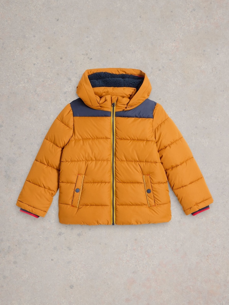 White Stuff Yellow Short Puffer Coat - Image 1 of 3