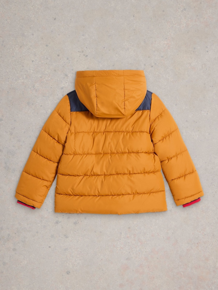 White Stuff Yellow Short Puffer Coat - Image 2 of 3