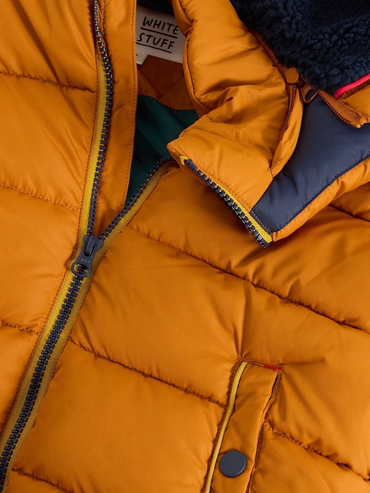 White Stuff Yellow Short Puffer Coat - Image 3 of 3