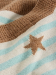 White Stuff Natural V-Neck Cashmere Stripe Cardigan - Image 6 of 6