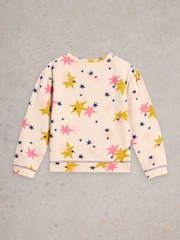 White Stuff Sadie Rundhals-Sweatshirt aus 100 % Baumwolle mit Sternmotiven - Bild 2 von 3