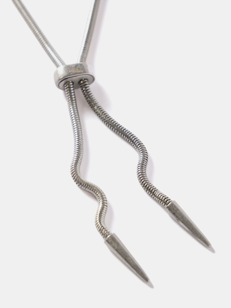 Mint Velvet Silver Tone Spike Lariat Necklace - Image 2 of 2 Mint Velvet Silver Tone Spike Lariat Necklace - Image 2 of 2