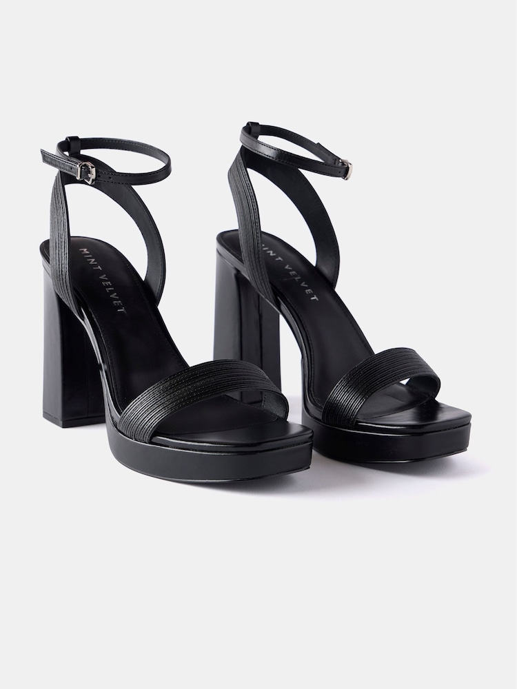 Mint Velvet Black Platform Heeled Sandals - Image 2 of 2
