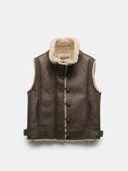 Mint Velvet Brown Funnel Neck Gilet - Image 3 of 4