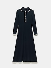 Mint Velvet Blue Jersey Polo Midi Dress - Image 3 of 4