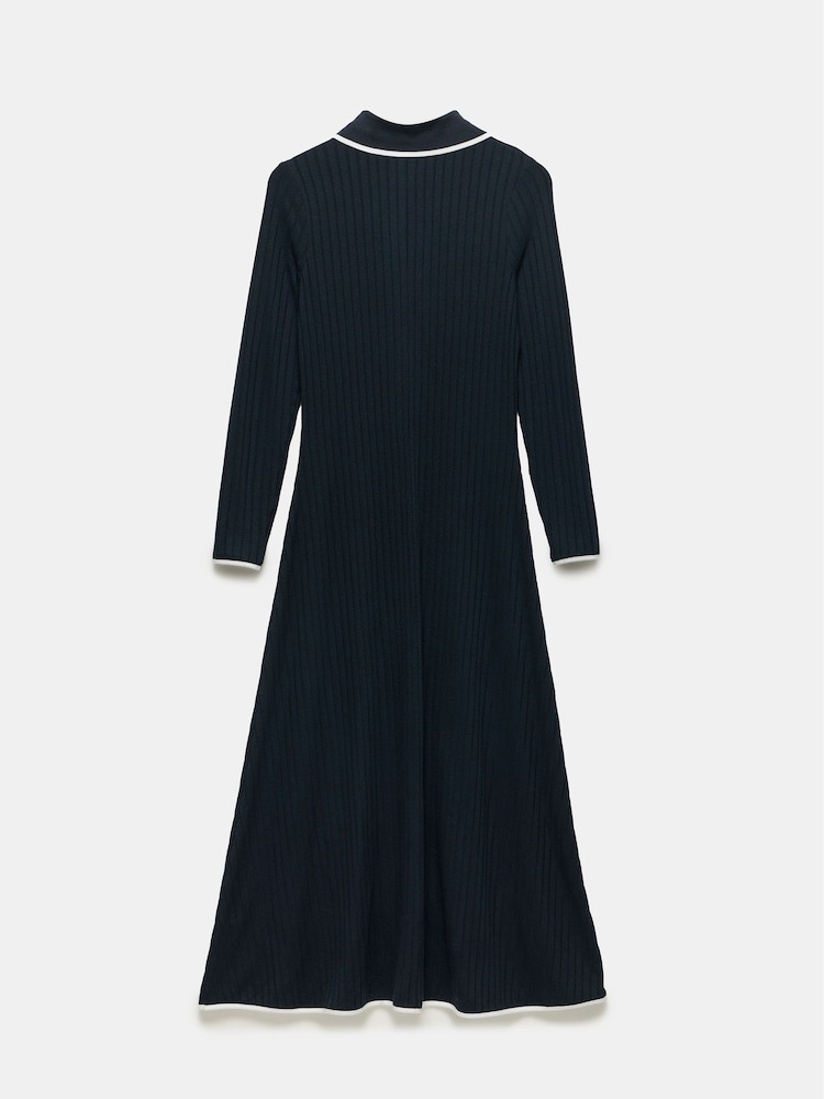 Mint Velvet Blue Jersey Polo Midi Dress - Image 4 of 4