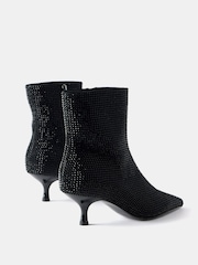Mint Velvet Black Embellished Kitten Heel Ankle Boots - Image 2 of 2