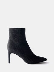 Mint Velvet Black Embellished High Heel Ankle Boots - Image 1 of 2