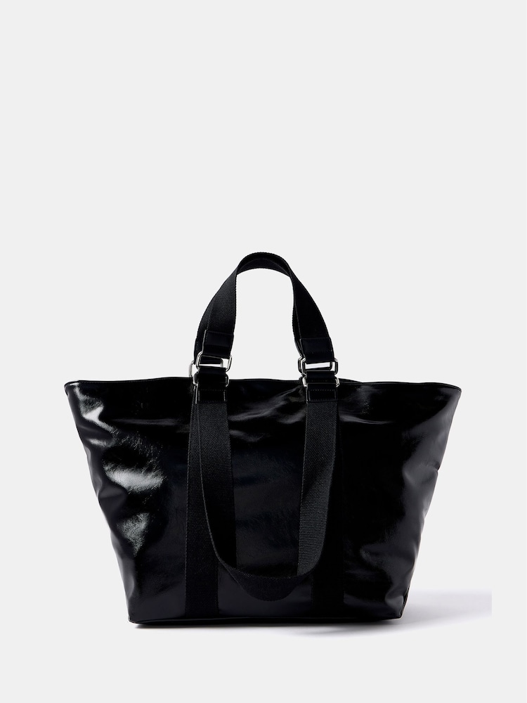 Mint Velvet Black Faux Leather Tote Bag - Image 1 of 2