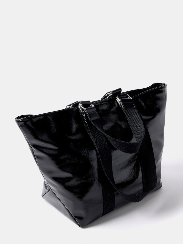 Mint Velvet Black Faux Leather Tote Bag - Image 2 of 2