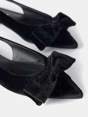 Mint Velvet Black Velvet Sling Back Flat Shoes - Image 2 of 2