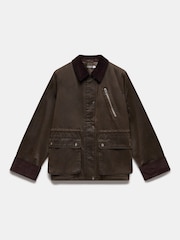 Mint Velvet Brown Distressed Wax Cotton Blend Jacket - Image 3 of 4