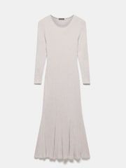 Mint Velvet Cream Cosy Ribbed Jersey Midi Dress - Image 3 of 4
