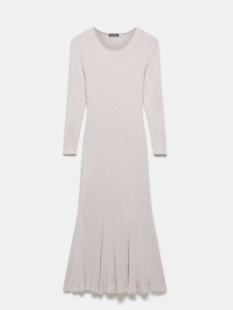 Mint Velvet Cream Cosy Ribbed Jersey Midi Dress - Image 3 of 4
