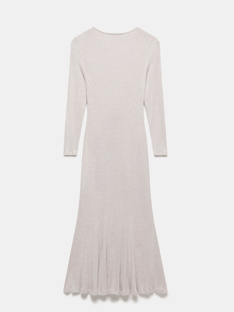 Mint Velvet Cream Cosy Ribbed Jersey Midi Dress - Image 4 of 4