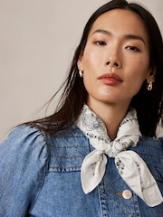 Mint Velvet White Paisley Square Neck Scarf - Image 1 of 3