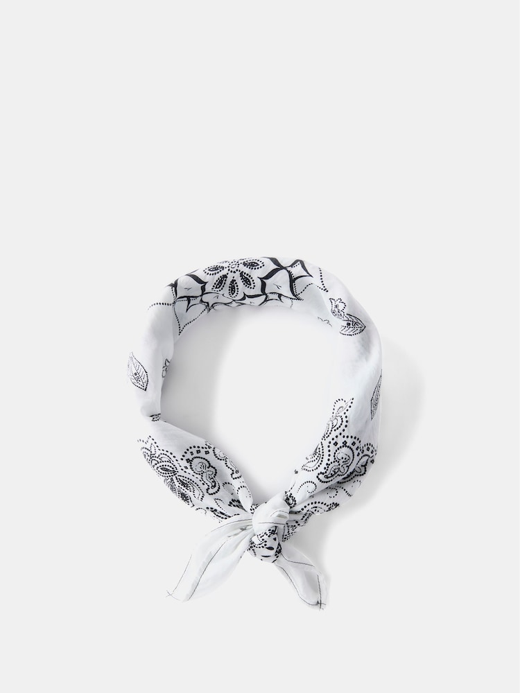 Mint Velvet White Paisley Square Neck Scarf - Image 3 of 3