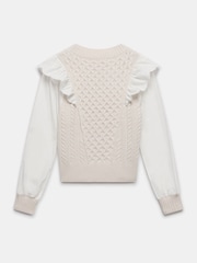 Mint Velvet White Cotton Sleeve Knit Jumper - Image 4 of 4