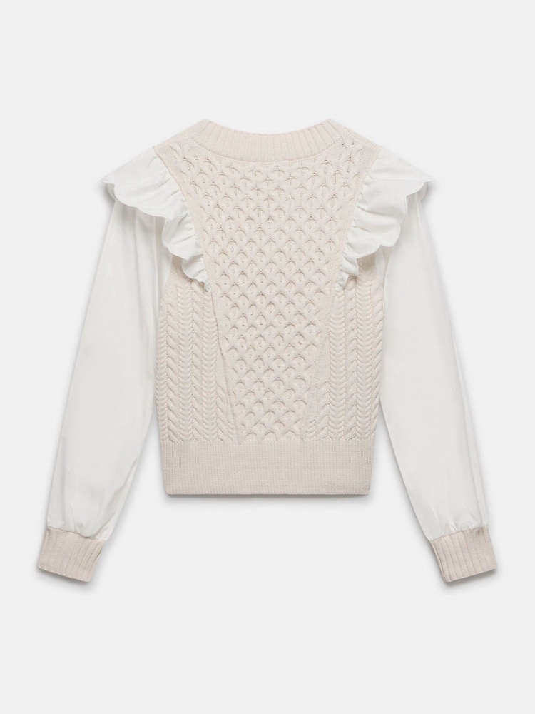 Mint Velvet White Cotton Sleeve Knit Jumper - Image 4 of 4