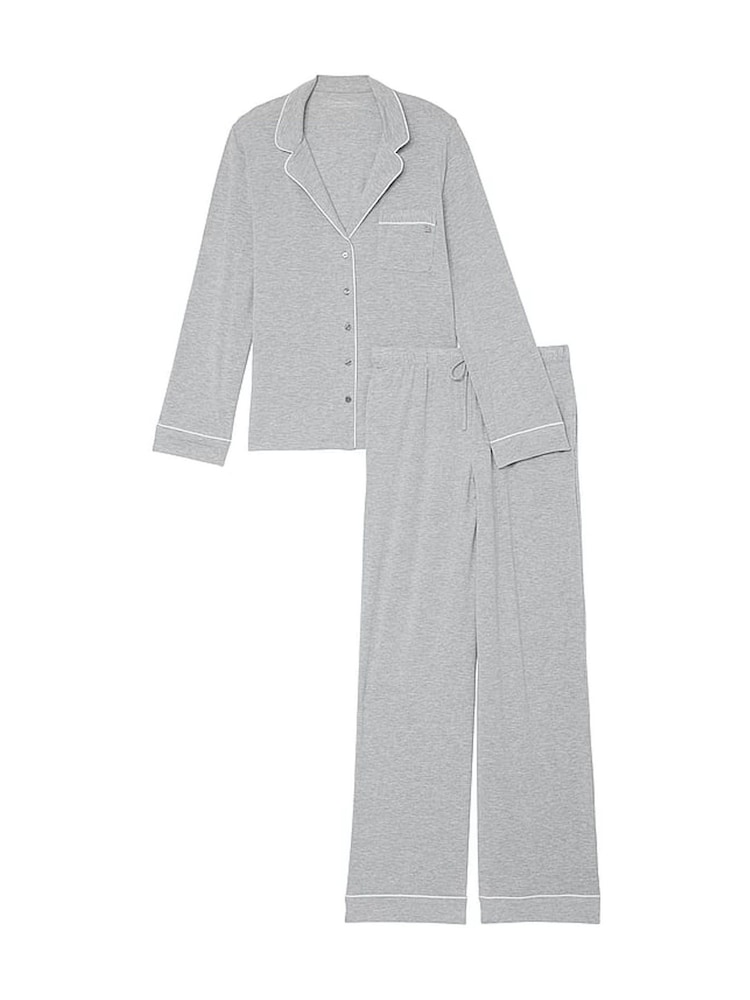 Medium gemêleerd grijs - Victoria's Secret lange modal pyjamaset - Image 3 of 3