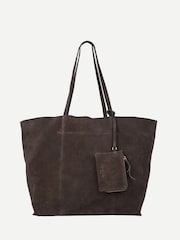 Off The Hook Brown Lauryn Shopper Suede Tote Bag - Image 1 of 6