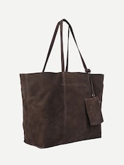Off The Hook Brown Lauryn Shopper Suede Tote Bag - Image 2 of 6