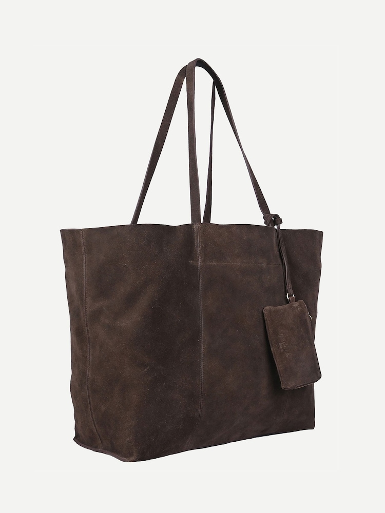 Off The Hook Brown Lauryn Shopper Suede Tote Bag - Image 2 of 6 Off The Hook Brown Lauryn Shopper Suede Tote Bag - Image 2 of 6