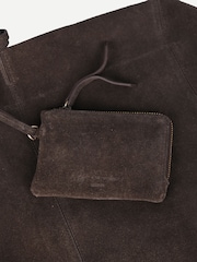 Off The Hook Brown Lauryn Shopper Suede Tote Bag - Image 5 of 6