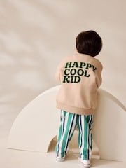 Tan/Brown Sweatshirt And Stripe Joggers Set (3mths-7yrs) - Image 1 of 7