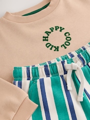 Tan/Brown Sweatshirt And Stripe Joggers Set (3mths-7yrs) - Image 2 of 7
