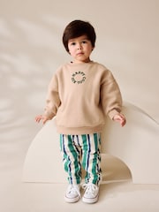 Tan/Brown Sweatshirt And Stripe Joggers Set (3mths-7yrs) - Image 7 of 7
